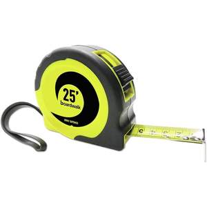 บอร์ดวอล์ค BWKTAPEM25 25 ฟุต 1/16 นิ้ว ตลับเมตรสำเร็จการศึกษา จับง่าย สีดำ/เหลือง - Product Image 3