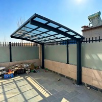 Kanopi Carport Aluminium Modern Satu Sisi Melengkung dengan Atap Logam untuk Parkir Atap Komersial, Villa, dan Halaman Terbuka