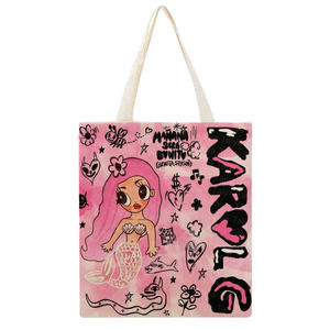 2024 <span class=keywords><strong>Karol</strong></span> <span class=keywords><strong>G</strong></span> Manana Sera Bonito lienzo caliente bolsas de punto portátiles tejido creativo simple estudiante compras tejido playa bolso de mano - Product Image 1