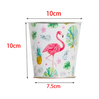 8 ensembles de pots de fleurs à base de plantes seaux flamants roses en métal adaptés aux petites plantes galvanisé Cactus plante Pot décor de jardin