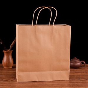 Sac de courses en papier kraft personnalisé, recyclable, pour la vente à emporter, avec votre propre logo - Product Image 2