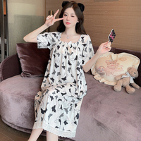 M-5XL confortable impression femmes mode dame dames pyjamas courts ensemble chemise de nuit vêtements de nuit pyjamas vêtements de nuit d'été