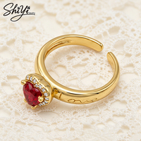Bague de fiançailles plaquée or 14 carats pour femme, anneau ouvert segmenté avec zircon pavé, bijou tendance