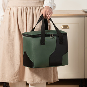 Bolsa Térmica para Almuerzo, de Tela Oxford con Forro de Aluminio Grueso, Portátil, para Picnic al Aire Libre, en Gris, Verde Militar y Amarillo - Product Image 3