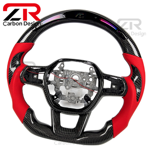 Accesorios para Automóviles <span class=keywords><strong>Honda</strong></span> Civic Accord <span class=keywords><strong>CRV</strong></span> de 11.ª Generación, Volante Personalizado de Fibra de Carbono con LED y RPM para Acura Integra <span class=keywords><strong>Type</strong></span> S A-Spec - Product Image 2