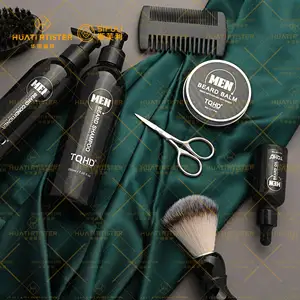 RubioAroma Organic Vegan Beard Growth Oil balsamo Shampoo Kit per la cura della barba Private Label per uomo con scatola