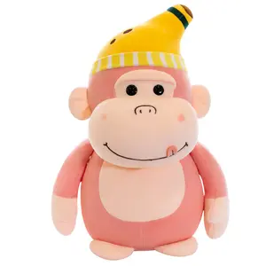 Wholesale Cartoon Gorilla Stuffed Animal Plush Toy Children Accompany Doll Cute Banana Monkey Plush Toy