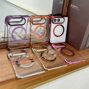 เคสใสขอบชุบเคลือบแม่เหล็กสำหรับ iPhone Duo Fold รองรับการชาร์จไร้สาย ป้องกันการกระแทก ฝาหลังใส PC - Product Image 2