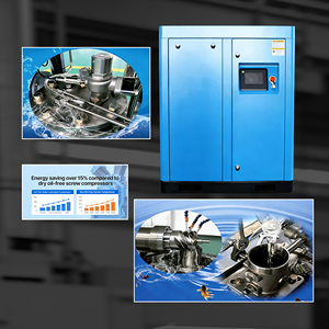 Compresseur d'air sans huile de 45 kW 60 CV avec lubrification et refroidissement à l'eau, adapté à un usage médical - Product Image 5
