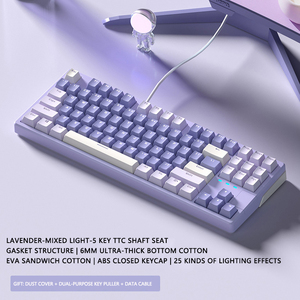 XINMENG X87 Teclado mecánico Personalización Rgb Iluminación Pbt <span class=keywords><strong>Key</strong></span> <span class=keywords><strong>Cap</strong></span> Hot Swap Junta Estructura Juego Teclado - Product Image 2