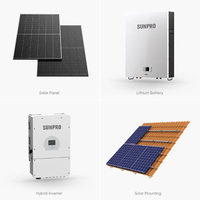 Kit complet de système d'énergie solaire hybride pour la maison 5kw 6kw 8kw 10kw 20kw 25kw 30kw Ensemble de système d'énergie solaire domestique avec stockage par batterie