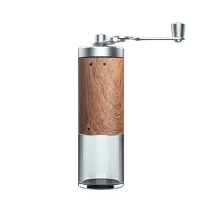 Portable Hand Crank Conical Burr Mill Classic Design Manual Coffee Grinder with Adjustable Setting Metal Material