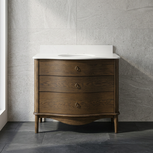 Meuble de salle de bain moderne en bois avec trois tiroirs, unité de rangement multifonctionnelle étanche de type coulissant sur pied - Product Image 1