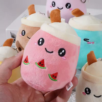 Vente en gros de porte-clés en peluche Boba Tea de 12 cm, adorable pendentif en forme de tasse de thé au lait, poupée en peluche douce pour enfants, cadeau en peluche personnalisé OEM