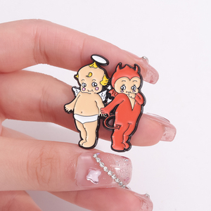 Spilla in lega con personaggi creativi personalizzati di <span class=keywords><strong>angeli</strong></span> e demoni, accessorio per colletto - Product Image 1