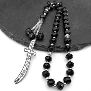 Collier pendentif <span class=keywords><strong>épée</strong></span>, talisman islamique, design calligraphie arabe, artisanat raffiné pour la décoration intérieure de voiture et à porter, musulman - Product Image 5
