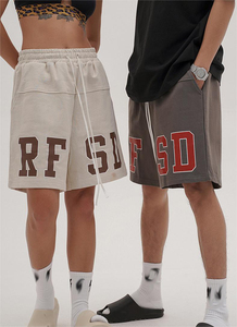 Shorts Deportivos de Cintura Alta Bordados, Transpirables, de Felpa Francesa 100% Algodón, Reflectantes, de Lujo, al por Mayor - Product Image 2