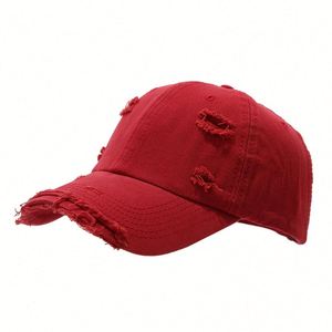 Distressed Trendy Baseball Cap Hot Selling Men's Women's INS Fashion Worn Out Cotton Twill <b>Hat</b> with Custom Embroidery - Product Image 5