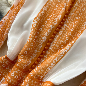 Maxi abito con stampa digitale floreale retrò per la primavera senza sforzo plissettato Maxi abito per donna Libya <span class=keywords><strong>turchia</strong></span> Kazakhstan abiti - Product Image 5