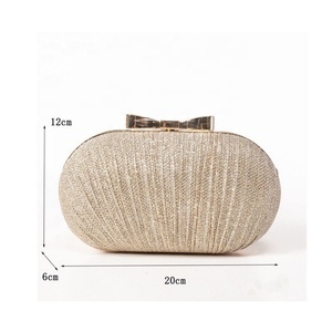 Boshiho Ladies Golden Evening Handbag Bridal Metal Bow Wedding Shiny <b>Clutches</b> Bag Chain Shoulder Bags - Product Image 3