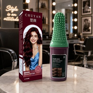 Tinte para el Cabello Color Borgoña en Crema con Aplicador de Peine y Botella de 200 ml, Fácil de Usar en Casa, Venta al por Mayor OEM, Personalizable - Product Image 1