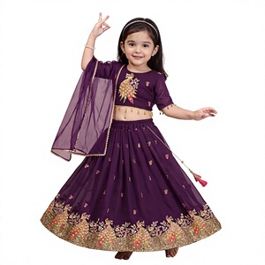 Conjunto de Lehenga Choli de Georgette Premium con Bordado de 3mm y Dupatta de Red, Listo para Usar, Traje de Boda - Product Image 1