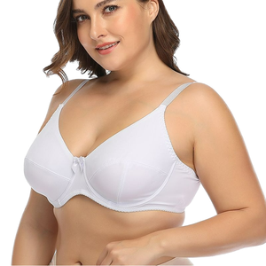 Sujetador Balconette Push-Up de <span class=keywords><strong>Talla</strong></span> <span class=keywords><strong>Grande</strong></span> para Mujer, con Aros, Color Sólido, Encaje Transparente y Lazo, Cómodo, Venta al por Mayor Personalizada - Product Image 6