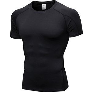 Maglietta aderente sportiva aderente sportiva traspirante personalizzata T-Shirt a girocollo Slim Fit T-Shirt da palestra per uomo - Product Image 2