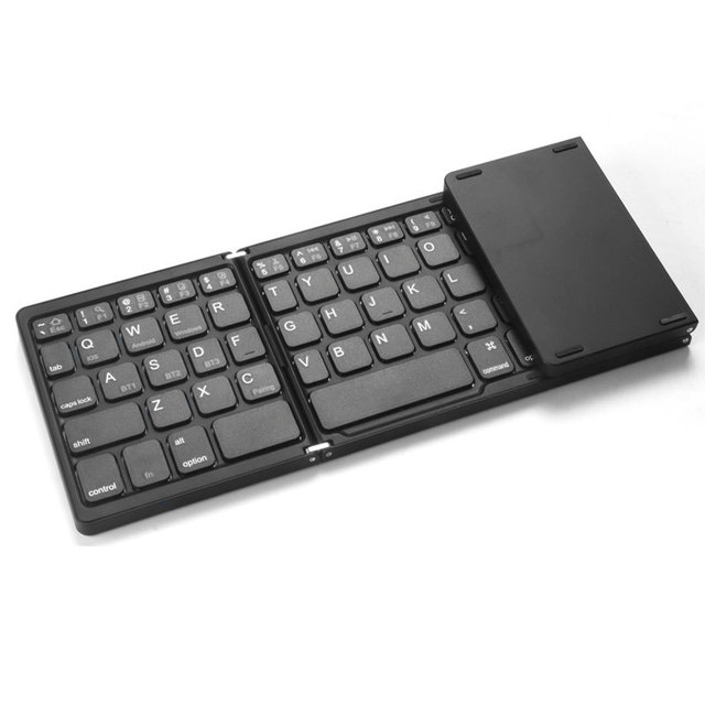 81 Keys Tri-fold Portable Wireless Keyboard BT 5.0 Foldable Mini Keyboard for Laptop Tablet Phone
