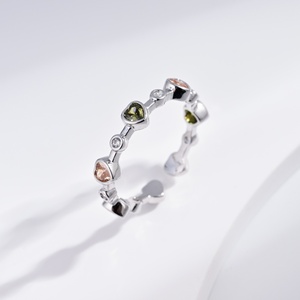 custom plata 925 sterling <b>Silver</b> Princess Cut Topaz <b>rings</b> Engagement <b>adjustable</b> simple colorful stone gold plated <b>ring</b> for woman - Product Image 5