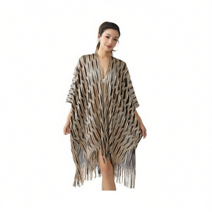 Robe de plage kimono à franges légère, style cape ouverte, pour l'été - Product Image 2