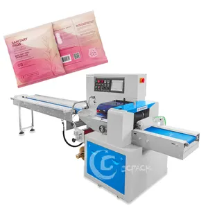 Horizontal Flow Wrap Packaging Machine For Sanitary Pads Cotton