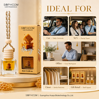 Diffuseur de parfum pour voiture 8ml en verre avec bouchon en bois, diffuseur d'huiles essentielles à suspendre, longue durée, pour une senteur de voiture neuve