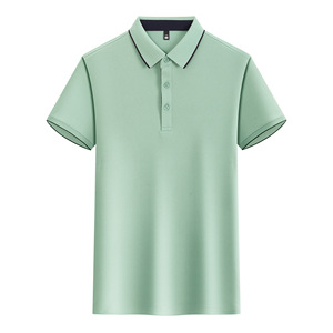 Polo de Seda de Hielo para Hombre, Manga Corta, Uniforme de Trabajo, Secado Rápido, Algodón, Logotipo Personalizado, Camiseta Publicitaria - Product Image 1