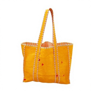 Sac fourre-tout en coton matelassé de grande taille, de couleur unie, fait main, écologique, réutilisable et léger, de qualité supérieure - Product Image 1
