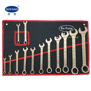 Manufacturer tools set non sparking tools set kit 13pcs Al-Cu material dual-use wrench combination spanner explosion proof