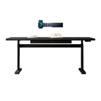 Bureau de direction réglable en hauteur au design professionnel, bureau de bureau haut de gamme en bois massif, tables de bureau intelligentes électriques