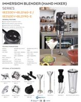 Mixeur Plongeant Compact 250EV 220EV Électrique à Vitesse Variable avec Commandes par Bouton Poussoir en Acier Inoxydable 304