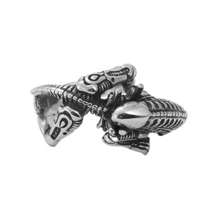 Bague vampire en acier inoxydable pour hommes, forme animale, couleur argent, style punk, bijoux cadeau 213018 - Product Image 5