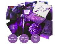 Kit de prise de photos personnalisée, 60 pièces, pour mur et esthétique, photos violettes de 4x6 pouces avec ruban Double face, livraison gratuite