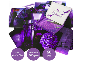 Kit de prise de photos personnalisée, 60 pièces, pour mur et <span class=keywords><strong>esthétique</strong></span>, photos violettes de 4x6 pouces avec ruban Double face, livraison gratuite - Product Image 6