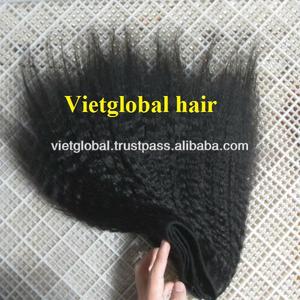 <b>Kinky</b> <b>Straight</b> Raw Unprocessed Virgin <b>Hair</b> Yaki <b>Kinky</b> <b>Straight</b> Cambodian <b>Hair</b> Bundles Natural Human <b>Hair</b> - Product Image 4