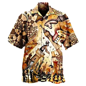 Men Shirts Single Breasted Shirt Print Tops Men's Clothing Hawaii beach Custom T-shirt Wholesale Drop Ship