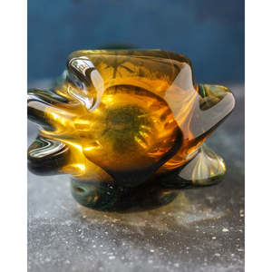 Yellow and Green Murano <b>Glass</b> <b>Vase</b> From the 1950s 30 cm <b>Tall</b> - Product Image 2