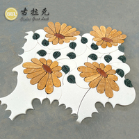 Goodluck– carreaux de mosaïque en marbre à jet d'eau jaune pour mur ou sol