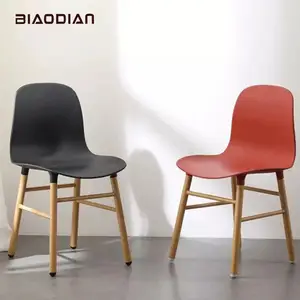 Rückenlehne Freizeit Wohn möbel neuer weiß grauer Kunststoff PP Stuhl mit Metall bein