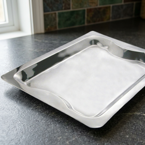 Plateaux rectangulaires de divertissement écologiques contemporains en acier inoxydable avec plaque épaississante pour la cuisine - Product Image 1