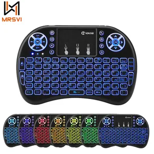 Werks großhandel I8 Wireless Mini Keyboard 7-Farben-Tastatur mit Hintergrund beleuchtung 2.4G Touchpad Handheld-Tastatur für PC Android TV Bo