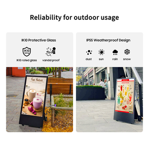 Ngoài trời di chuyển một phong cách Board Poster Battery Powered 43 inch <span class=keywords><strong>LCD</strong></span> xách tay kỹ thuật số biển Ngoài trời quảng cáo thương mại hiển thị - Product Image 2