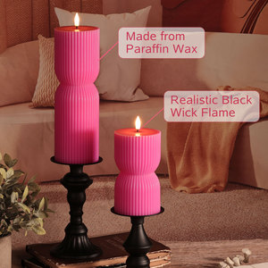 Candela LED Senza Fiamma Rosa Acceso di Mermei, Fatta a Mano in Cera di Paraffina, con Telecomando, a Batteria, Sicura per Feste di Compleanno - Product Image 6